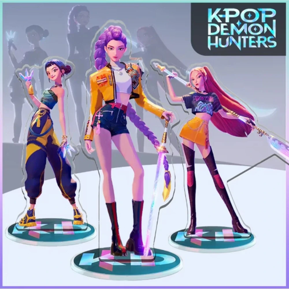 Kpop Demon Hunter Standing Plates Anime Rumi Mira Zoey Acrylic Doll Toys Set NIB